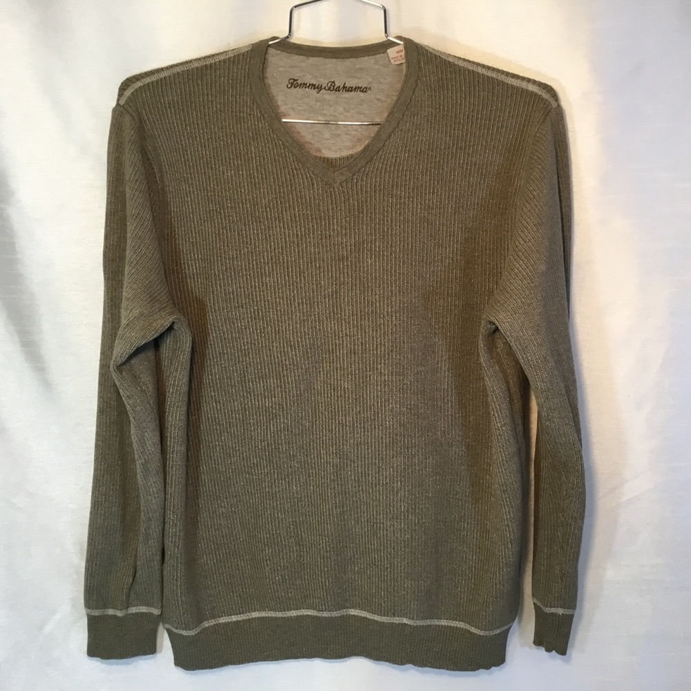 💎Tommy Bahama Sweater Taupe Cotton Medium